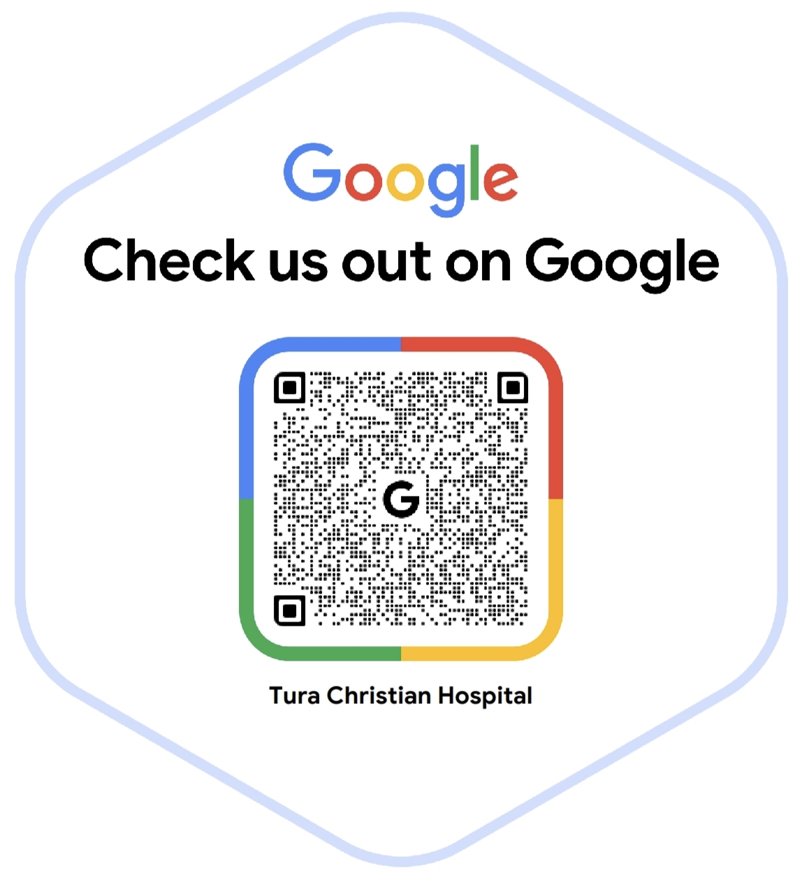Scan QR code to review Tura Christian Hospital on Google